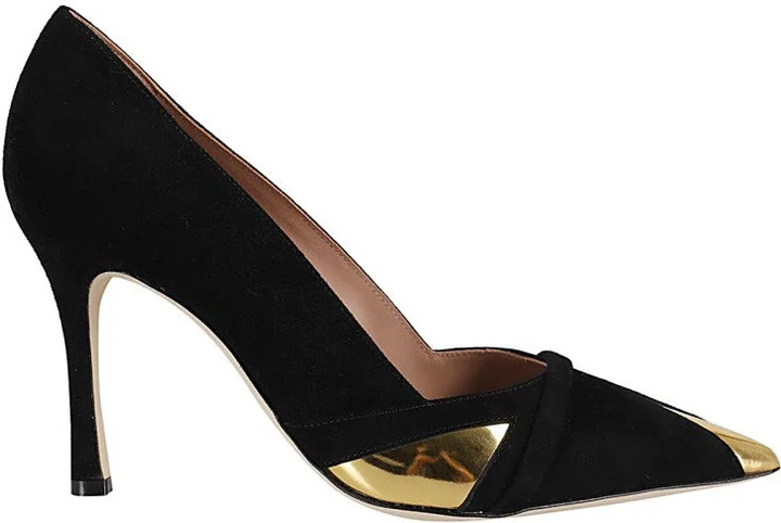 Pointed Black Suede Pumps
