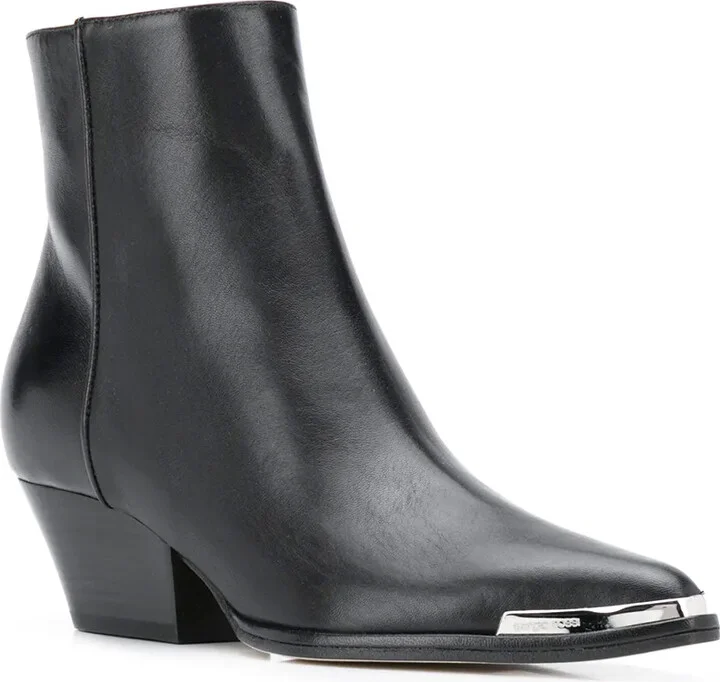 Pointed Contrast-Cap Boots - Image 2