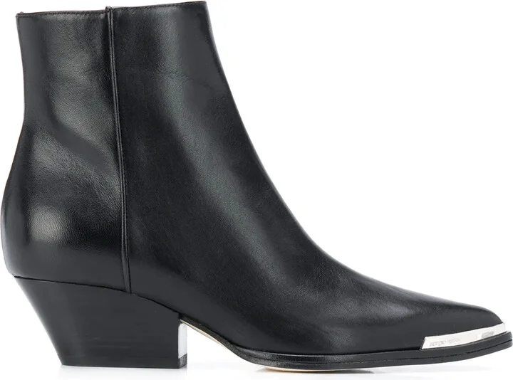 Pointed Contrast-Cap Boots