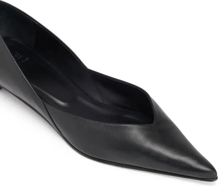 Pointed Flat Leather Pumps - Image 4
