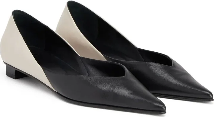 Pointed Flat Leather Pumps - Image 2