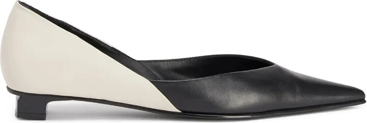 Pointed Flat Leather Pumps