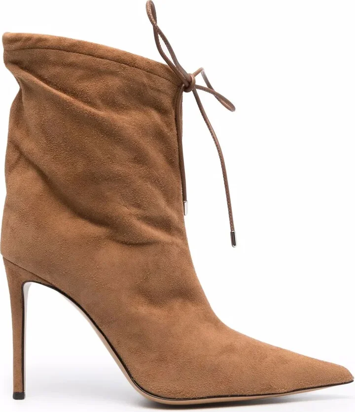 Pointed Lace-Up Boots