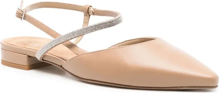 Pointed Leather Ballerina Shoes - Image 2