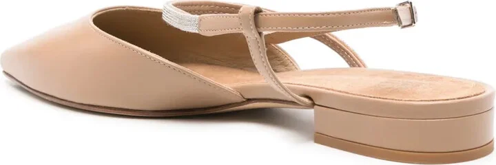Pointed Leather Ballerina Shoes - Image 3