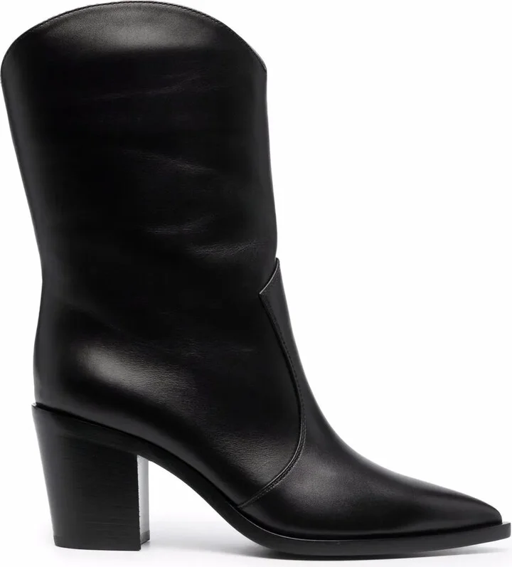 Pointed Leather Boots