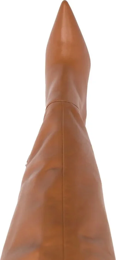 Pointed Leather Knee-High Boots - Image 4