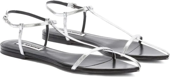 Pointed Open-Toe Leather Sandals - Image 2