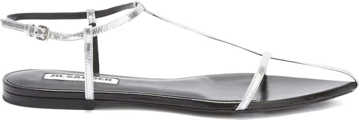 Pointed Open-Toe Leather Sandals