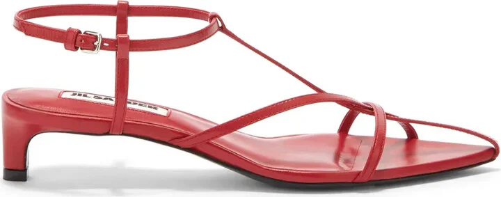 Pointed Open-Toe Leather Sandals