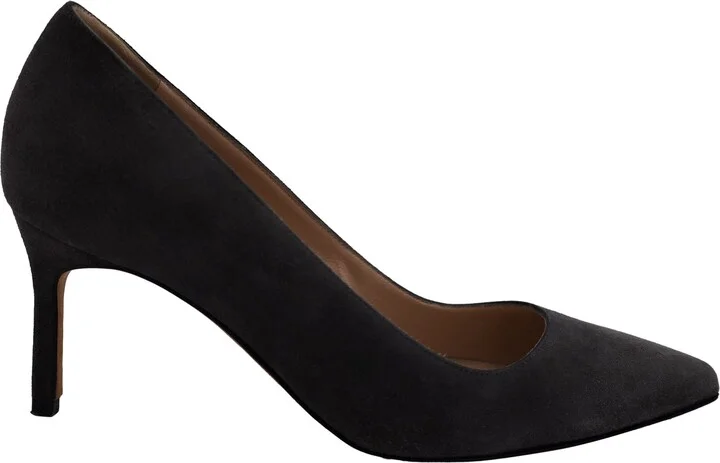 Pointed Pumps in Grey Suede