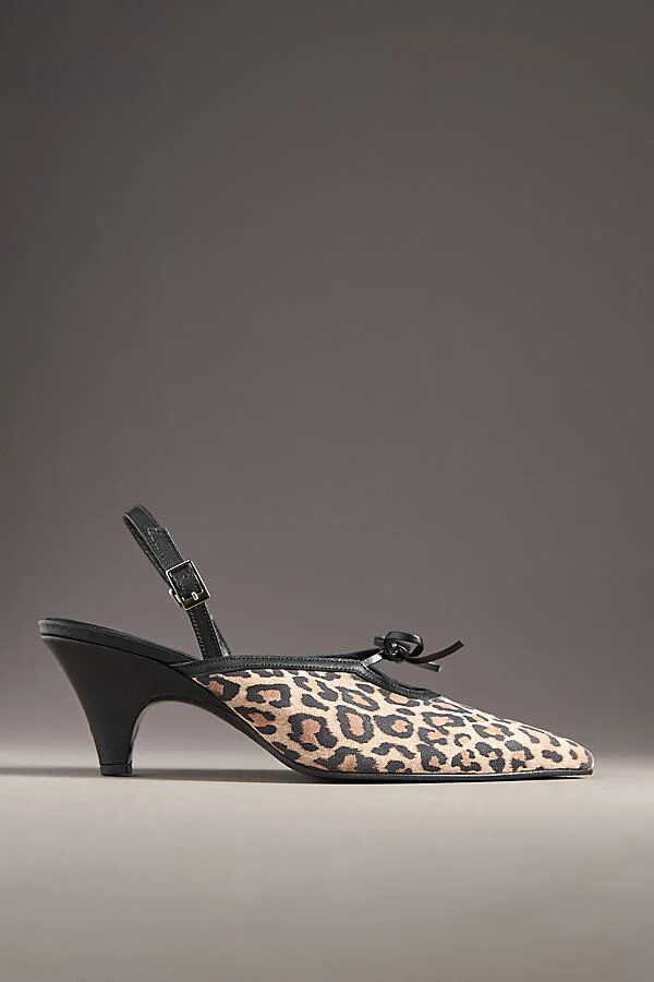 Pointed Ribbon Kitten-Heel Mules - Image 2