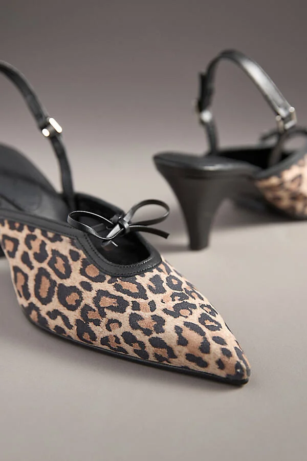 Pointed Ribbon Kitten-Heel Mules - Image 3