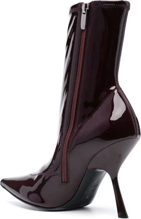 Pointed-Toe 100mm High-Shine Boots - Image 3