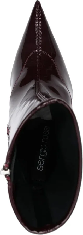 Pointed-Toe 100mm High-Shine Boots - Image 4