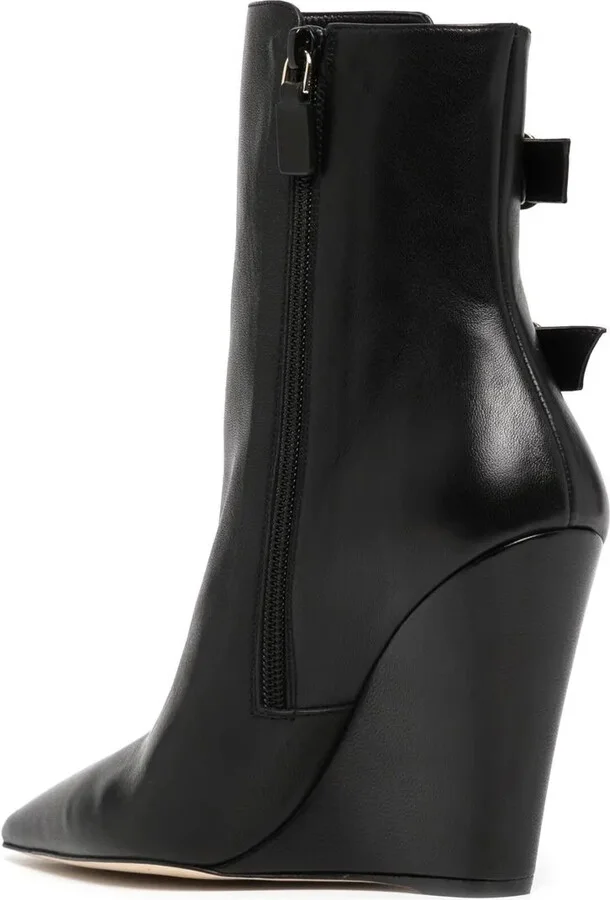 Pointed-Toe 100mm Wedge Boots - Image 3