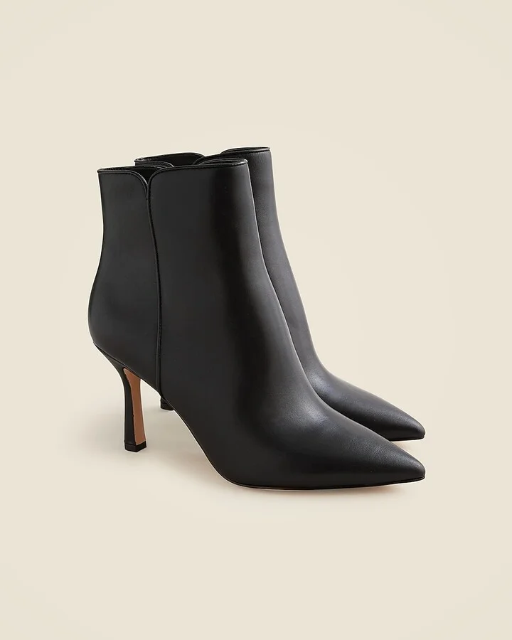 Pointed-toe ankle boots in leather - Image 2