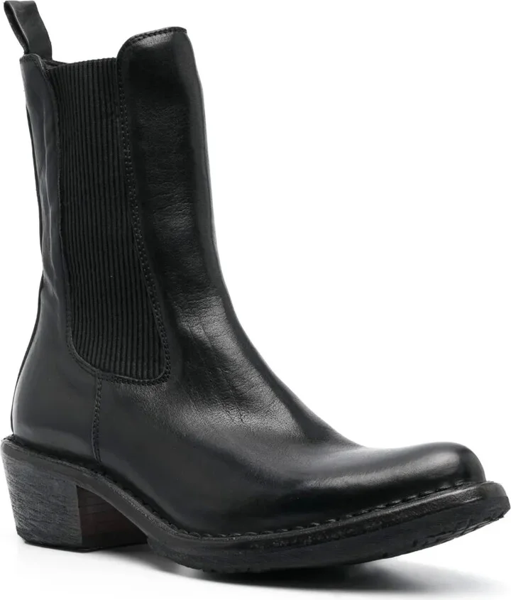 Pointed-Toe Ankle Leather Boots - Image 2
