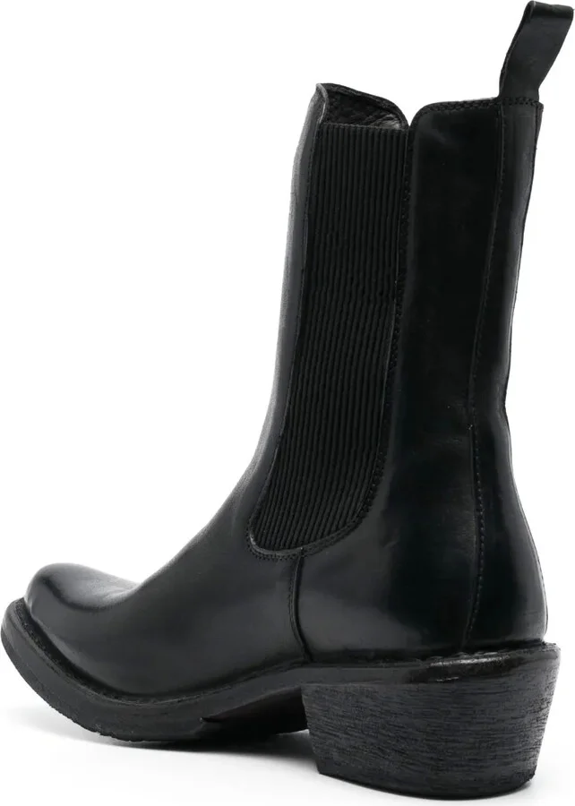 Pointed-Toe Ankle Leather Boots - Image 3