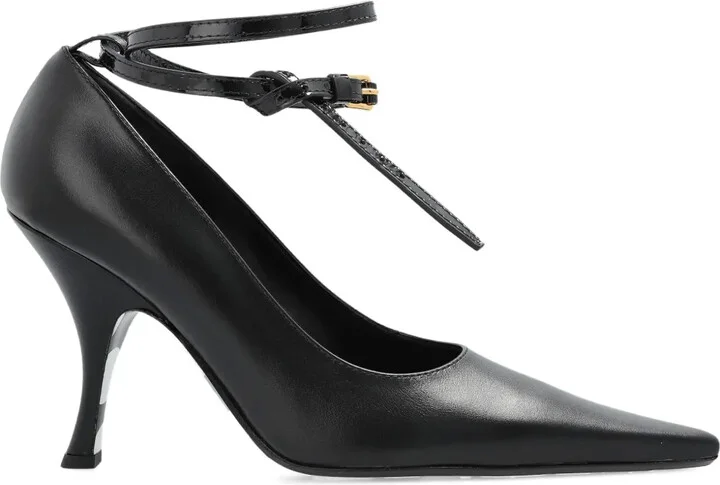 Pointed-Toe Ankle-Tie Pumps