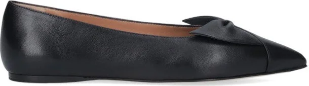 Pointed Toe Black Nappa Flats