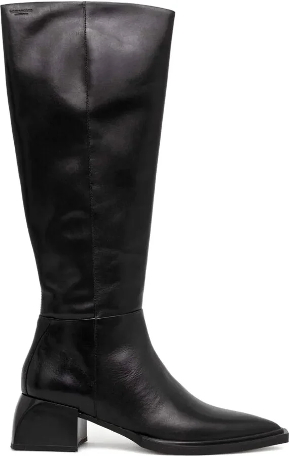 Pointed-Toe Block-Heel Boots