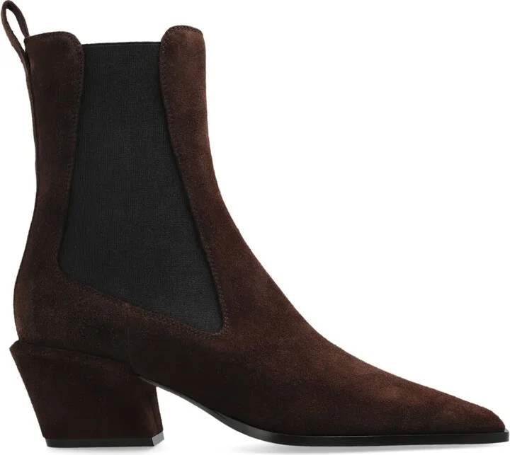 Pointed-Toe Block-Heel Boots