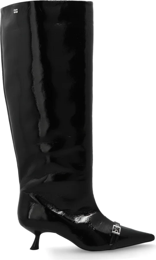 Pointed Toe Boots, , - Black