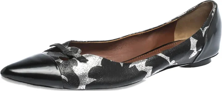 Pointed-Toe Bow-Detail Ballet Flats - Image 2