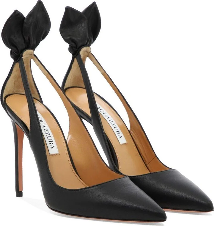Pointed Toe Bow Tie Pumps - Image 3