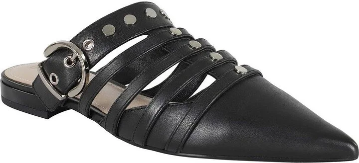 Pointed-toe Buckle Detailed Slip-on Slides - Image 2