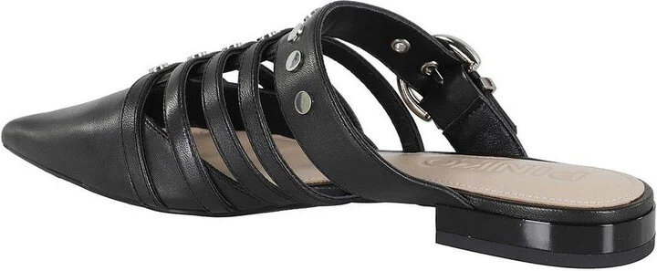 Pointed-toe Buckle Detailed Slip-on Slides - Image 3