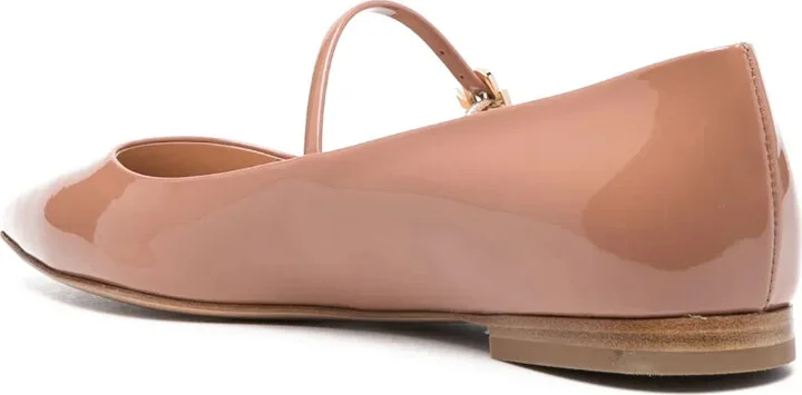 Pointed-Toe Buckle-Strap Ballerina Shoes - Image 3