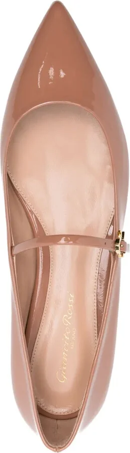 Pointed-Toe Buckle-Strap Ballerina Shoes - Image 4