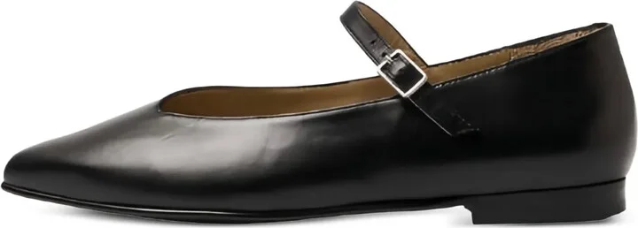 Pointed-Toe Buckle-Strap Flats