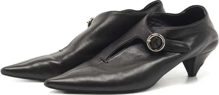 Pointed-Toe Buckled Leather Ankle Boots - Image 2