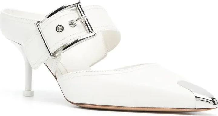 Pointed-Toe Buckled Mules - Image 2