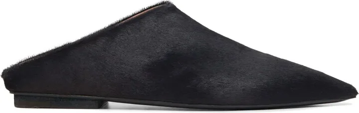 Pointed-Toe Calf-Hair Mules