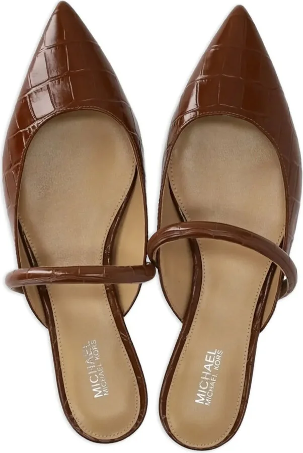 Pointed-Toe Crocodile-Effect Mules - Image 4