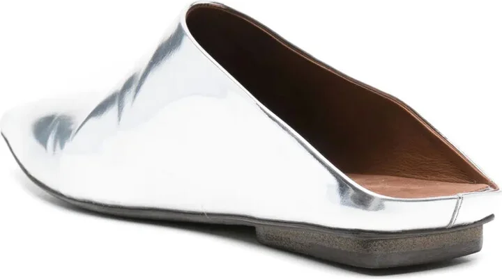 Pointed-Toe Flat Leather Mules - Image 3