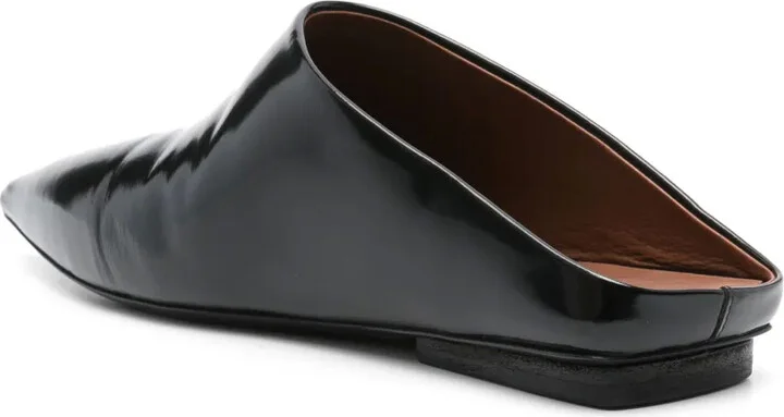 Pointed-Toe Flat Leather Mules - Image 3