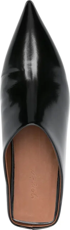 Pointed-Toe Flat Leather Mules - Image 4