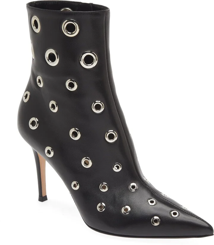 Pointed Toe Grommet Bootie