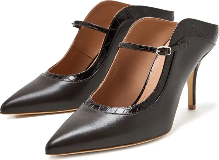 Pointed-Toe Heeled Mules - Image 2