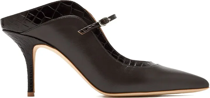 Pointed-Toe Heeled Mules