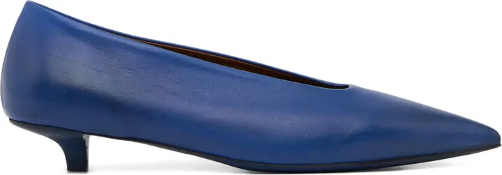 Pointed-Toe Kitten-Heel Pumps