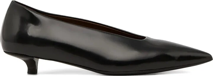 Pointed-Toe Kitten-Heel Pumps