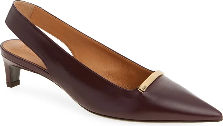 Pointed Toe Kitten Heel Slingback Pump
