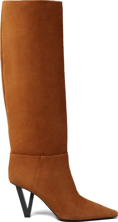 Pointed-Toe Knee-High Boots