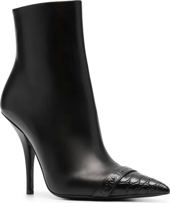 Pointed Toe Leather Ankle Boots - Image 2